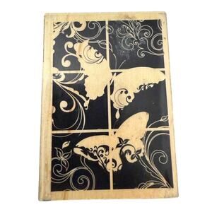 Hampton Art Windowpane Monarch Butterfly Rubber Stamp PS0520
